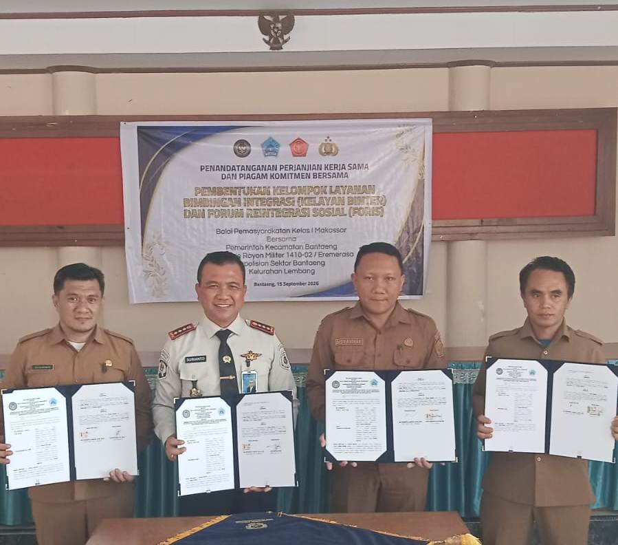 Bapas Kelas IA Makassar Gandeng Kelurahan Lembang, Jadi Percontohan Reintegrasi Sosial di Bantaeng